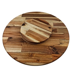 Luxury Rotating Serving Tray Made of Acacia - Img 4