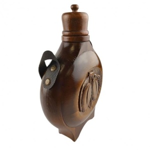 Wood-carved flask Troyan blue plum 200 ml - Img 3