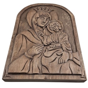Wood-Carved Icon of the Virgin Mary - Img 3