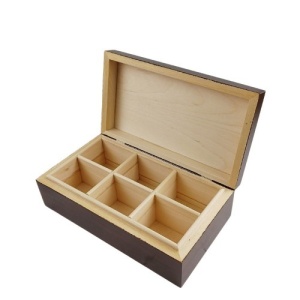 Wooden Tea Box with 6 Compartments and a Choice of 2 Colors - Img 12