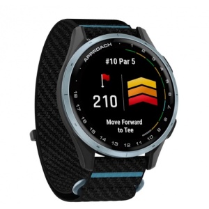 Garmin Approach® J1 Cloud blue алуминиев безел с black/azure ComfortFit каишка - Смарт часовник - Img 3