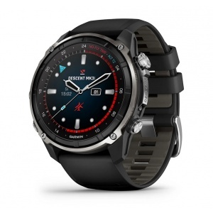 Garmin Descent™ Mk3i – 51 мм|Silver и black PVD титан с black/pebble grey силиконова каишка- Смарт часовник