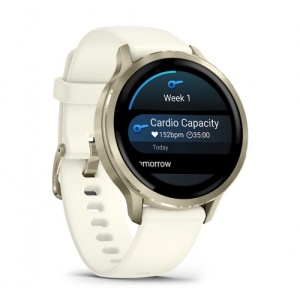 Garmin Venu® 4 - 41 мм, Lunar Gold с Bone силиконова каишка - Смарт часовник - Img 3