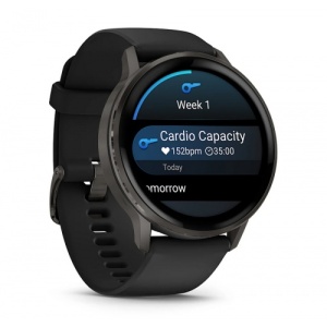 Garmin Venu® 4 - 45 мм, Slate с Black силиконова каишка - Смарт часовник - Img 2