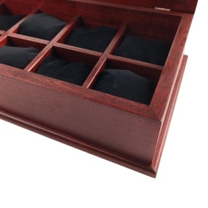 Luxury Wooden Box for Storing 10 watches in Burgundy Color - Img 5