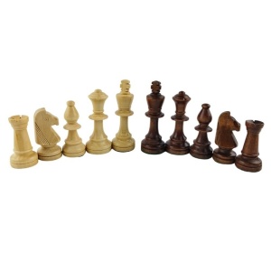 Staunton 5 Wooden Chess Pieces with Weighted Bases in a Cotton Bag - Img 3