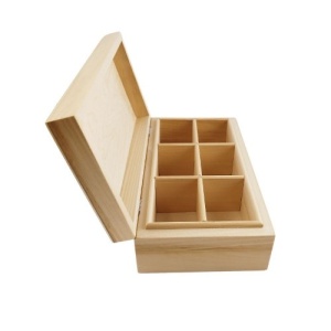 Wooden Tea Box with 6 Compartments and a Choice of 2 Colors - Img 3