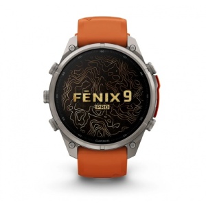 Garmin fēnix® 9 Pro, inReach® - 47 мм Titanium с Autumn Orange/Spark Orange силиконова каишка - Img 2