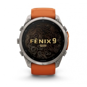 Garmin fēnix® 9 Pro, inReach® - 51 мм Titanium с Autumn Orange/Spark Orange силиконова каишка - Img 2