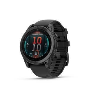 GARMIN FĒNIX® E - 47 mm, AMOLED - Slate Gray Steel With Black Silicone Strap