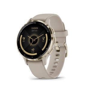 GARMIN Venu® 3S - Soft Gold Bezel with French Grey Case and Silicone Strap