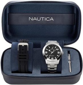 Orologio Uomo NAUTICA NST NAPNSF305 Chrono Silicone Blu Sub 100mt