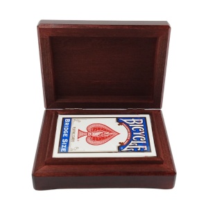 Single Wooden Box with Gift Playing Cards