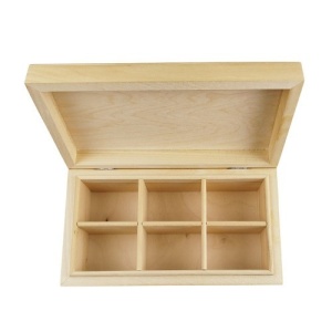 Wooden Tea Box with 6 Compartments and a Choice of 2 Colors - Img 4