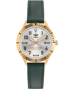 【美品】adidas watch Adidas Men's Wristwatch Blue Face Brown Leather Adjustable