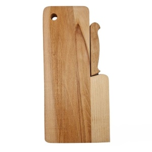 Compact Travel Set – Wooden Cutting Board and Knife
