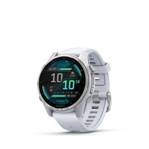 GARMIN FĒNIX® 8 - 43 mm, AMOLED - Silver with Whitestone Silicone Strap