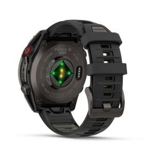 Garmin Fēnix® 8 Pro – 47 mm, AMOLED, Sapphire - Carbon grey DLC titanium с Black/pebble grey силиконова каишка - Смарт часовник - Img 5