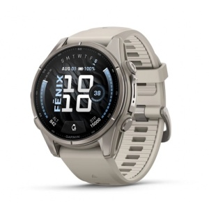 Garmin fēnix® 9 - 43 мм Titanium с Fog Grey силиконова каишка
