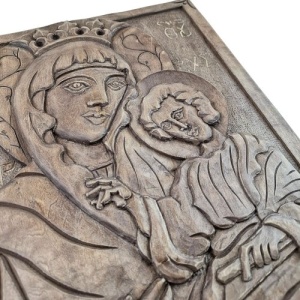 Solid wood carved icon of the Holy Virgin Mary - Img 3