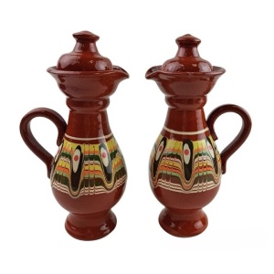 Ceramic 5-piece oil and vinegar set with traditional Troyan pattern - Img 5