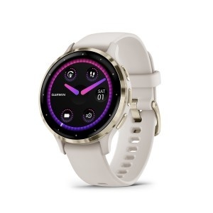 GARMIN Venu® 3S - Soft Gold Bezel with Ivory Case and Silicone Strap