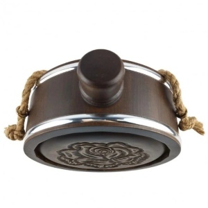 Hand-carved wooden flask Bulgarian Rose 700 ml. - Img 2