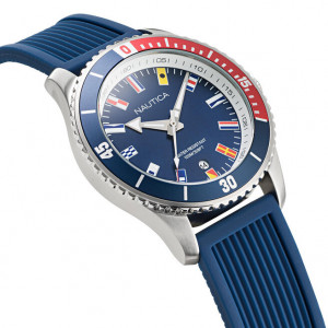 Nautica Orologio Casual NAPFWS220 – Cassa 44 Mm Argento, Quadrante Blu, Cinturino Rosso Silicone - 3