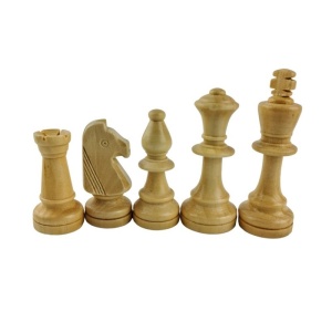 Staunton 5 Wooden Chess Pieces with Weighted Bases in a Cotton Bag - Img 4