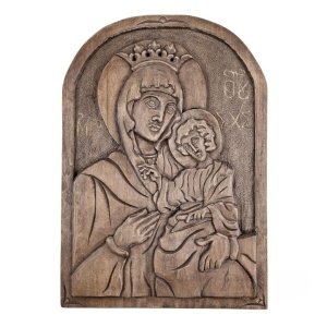 Wood-Carved Icon of the Virgin Mary