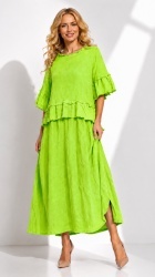Rochie 2 piese din bumbac si In, bust max 120 cm - Img 7