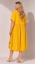Rochie din bumbac, cu inserție din jerse, Bust maxim 124 cm. - Img 8