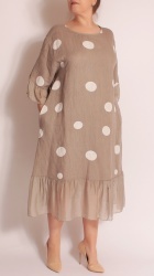 Rochie din In cu buline, bust 124 cm - Img 5