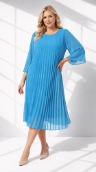 Rochie din voal, plisata, bust 122 cm, max.126 cm.