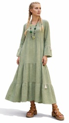 Rochie lunga, cu volane stil boho