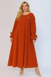 Rochie maxi din velur raiat Bianca - Img 3