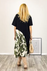 Rochie, neagra OVERSIZE, tricot tip jerse si satin. - Img 7