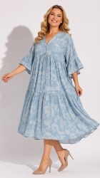 Rochie asimetrica din denim, bust 124 cm. - Img 2