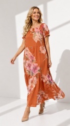 Rochie din bumbac imprimat, Bust maxim 110 cm. - Img 2