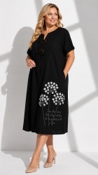 Rochie din bumbac imprimat, cu nasturi aplicati, Bust maxim 122 cm. - Img 7