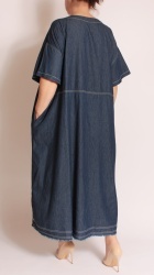 Rochie din Denim, cu insertii 3D, bust 142 cm. - Img 3