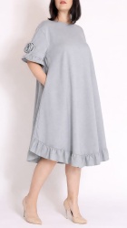 Rochie din jerse cu trandafiri, bust 122 cm - Img 4