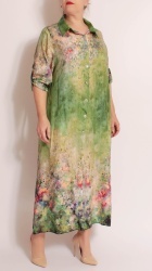 Rochie din matase cu imprimeu floral, bust max.120 cm. - Img 3