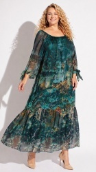 Rochie din matase imprimata, Bust maxim 130 cm. - Img 3