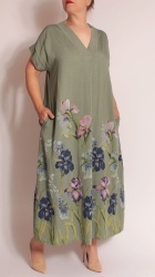 Rochie din vascoza imprimata, Bust maxim 124 cm. - Img 6