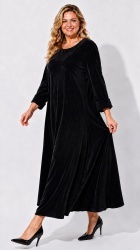 Rochie din velur raiat, bust 112 cm - Img 4