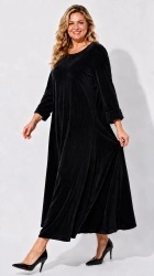 Rochie din velur raiat, bust 112 cm - Img 4