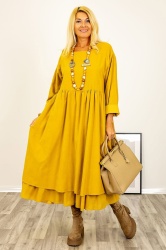 Rochie din velur raiat, BUST 116 CM, Carla - Img 4