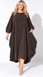 Rochie din velur raiat, bust 120 cm, asimetrica, stil bufant - Img 4