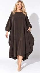 Rochie din velur raiat, bust 120 cm, asimetrica, stil bufant - Img 3